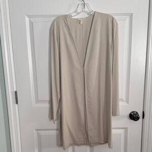 Eileen Fisher Cream Open and Long Cardigan - Silk